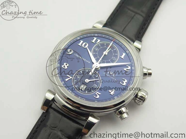 MIROTIME 0501 Breathable Da Vinci IW393402 SS ZF 1:1 Best Edition Blue Dial On Black Leather Strap A 7211